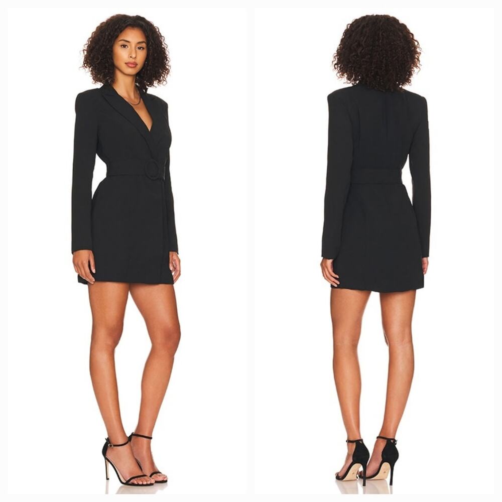 Superdown Joan Belted Blazer Dress in Black Small